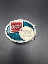 Square Dancing America's National Folk Dance Vintage Belt Buckle