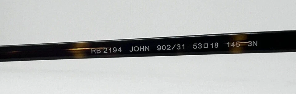 Ray-Ban Rb2194 John Square Sunglasses MC SQU LG Tortoise RB 2194 - Image 4 of 4