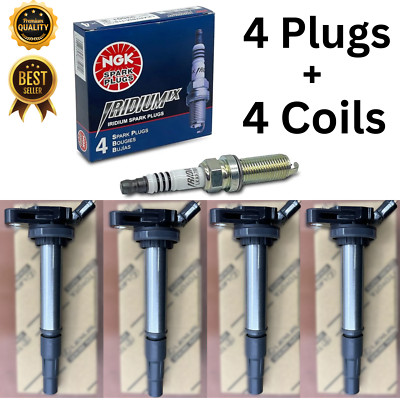 Denso Ignition Coils 673-1310 For Corolla 1.8L & NGK Spark Plugs 4PC