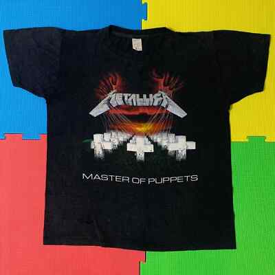 Vintage 80 s Metallica T-shirt Single Stitch Adult Large Master of Puppets faded
