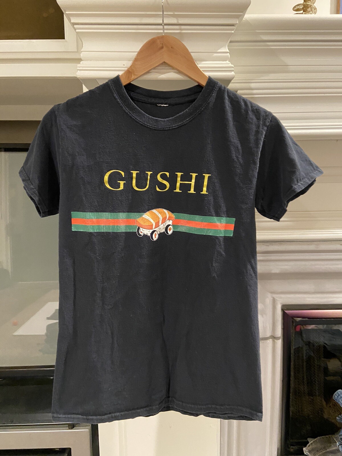Camiseta Gushi Sushime Rollin Negra Unisex Adultos Talla Pequeña Buen Estado