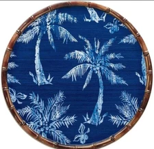 Maker's Mark 6 Piece Melamine Dinnerware Plates Ikat Tropical Pattern EUC