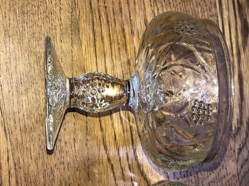 Two Glass Sherbets From France With A Berry Design 4 In By 3.5 In - Picture 18 of 23