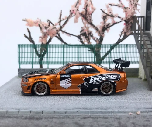 TimeMicro1:64 Nissan Gtr34 Open Limited Edition gold orange Automodell - Bild 7 von 13
