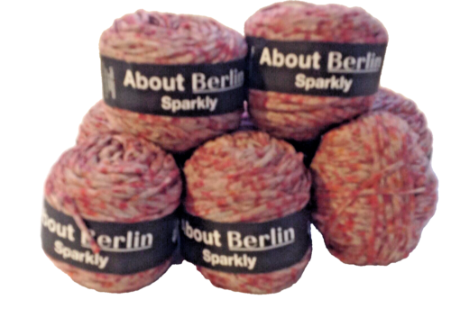 About Berlin Sparkly from Lana Grossa Ribbon Yarn grey/berry/red brown/wine red