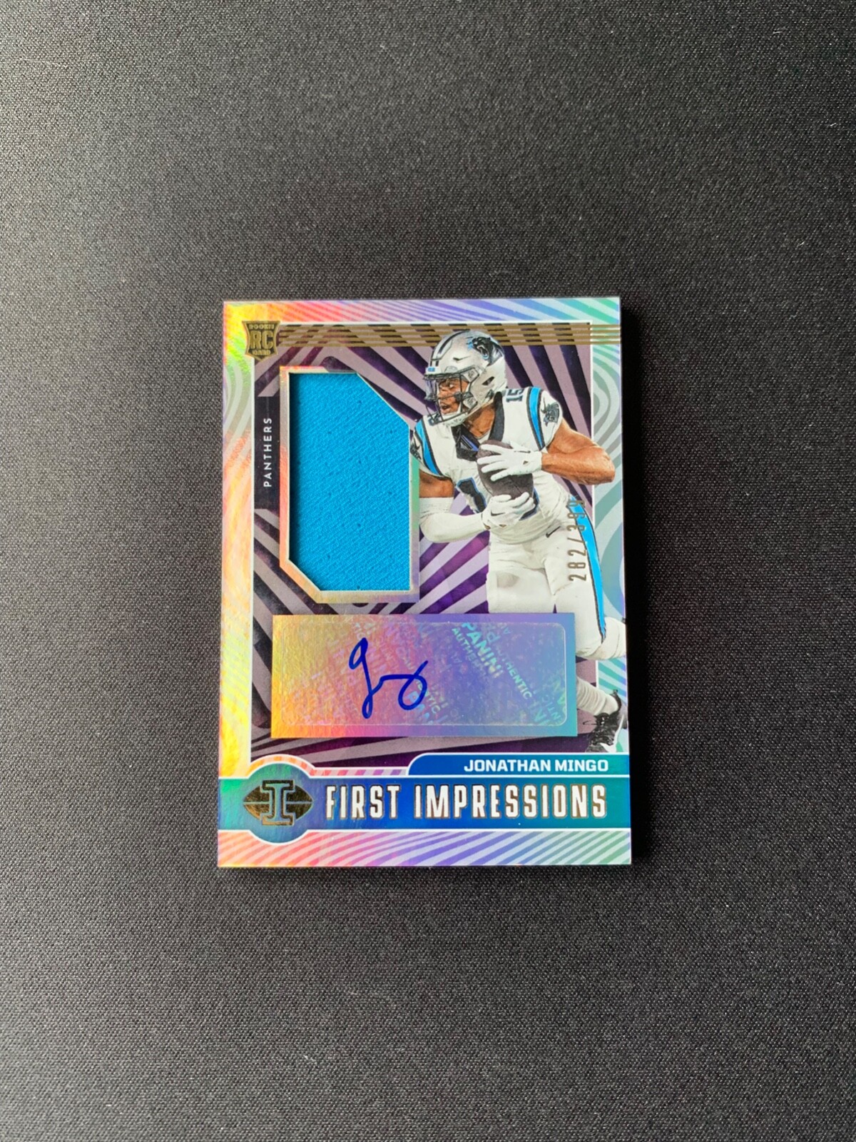 2023 Panini Illusions #119 Jonathan Mingo First Impressions Patch Auto RC /399