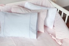 COPRIPIUMINO BOVI BABY AMPARO COTONE BIOLOGICO PERCALLE BIANCO + LENZUOLO ADERENTE PER CULLA