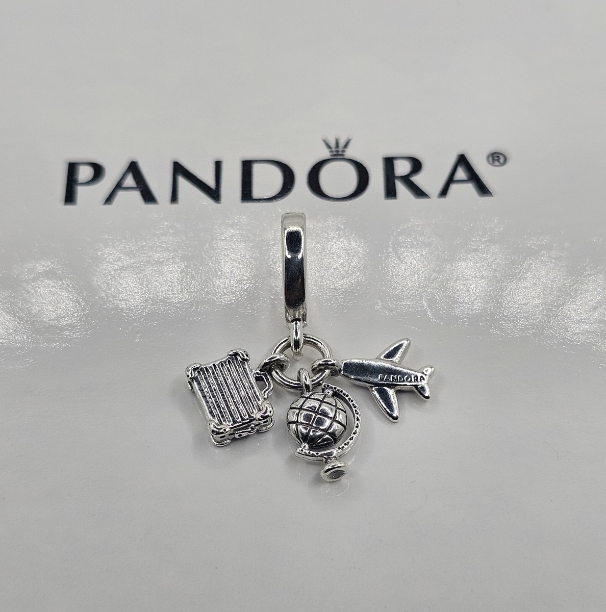 Authentic Pandora Airplane, Globe & Suitcase Dangle Charm | eBay