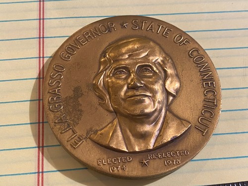 1978 BRONZE MEDAL - CONNECTICUT GOVERNOR ELLA GRASSO By J. DiLorenze