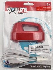 Worlds Smallest Hand Held Mixer Solid Red Battery Powered Baking Equipment