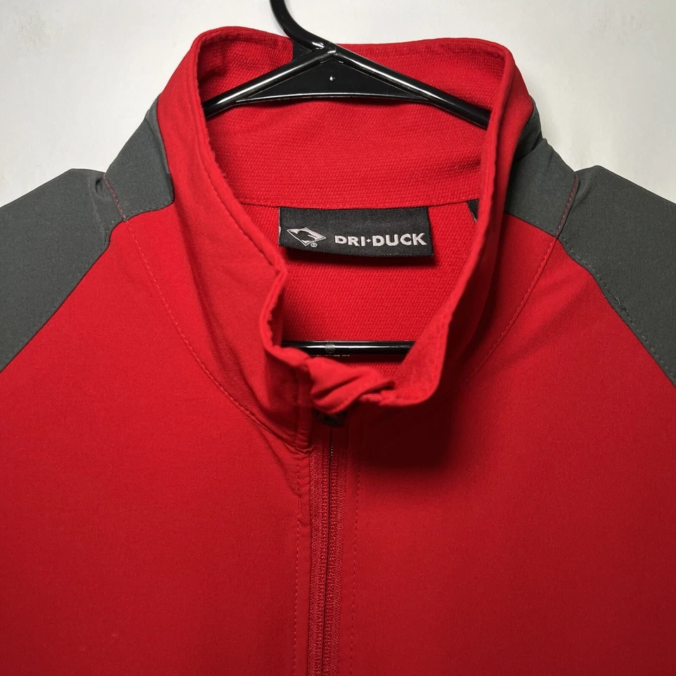 DDX DRI DUCK Full Zip Jacket Mens Size Large Red Performance Windbreaker Pockets - Image 3 of 4
