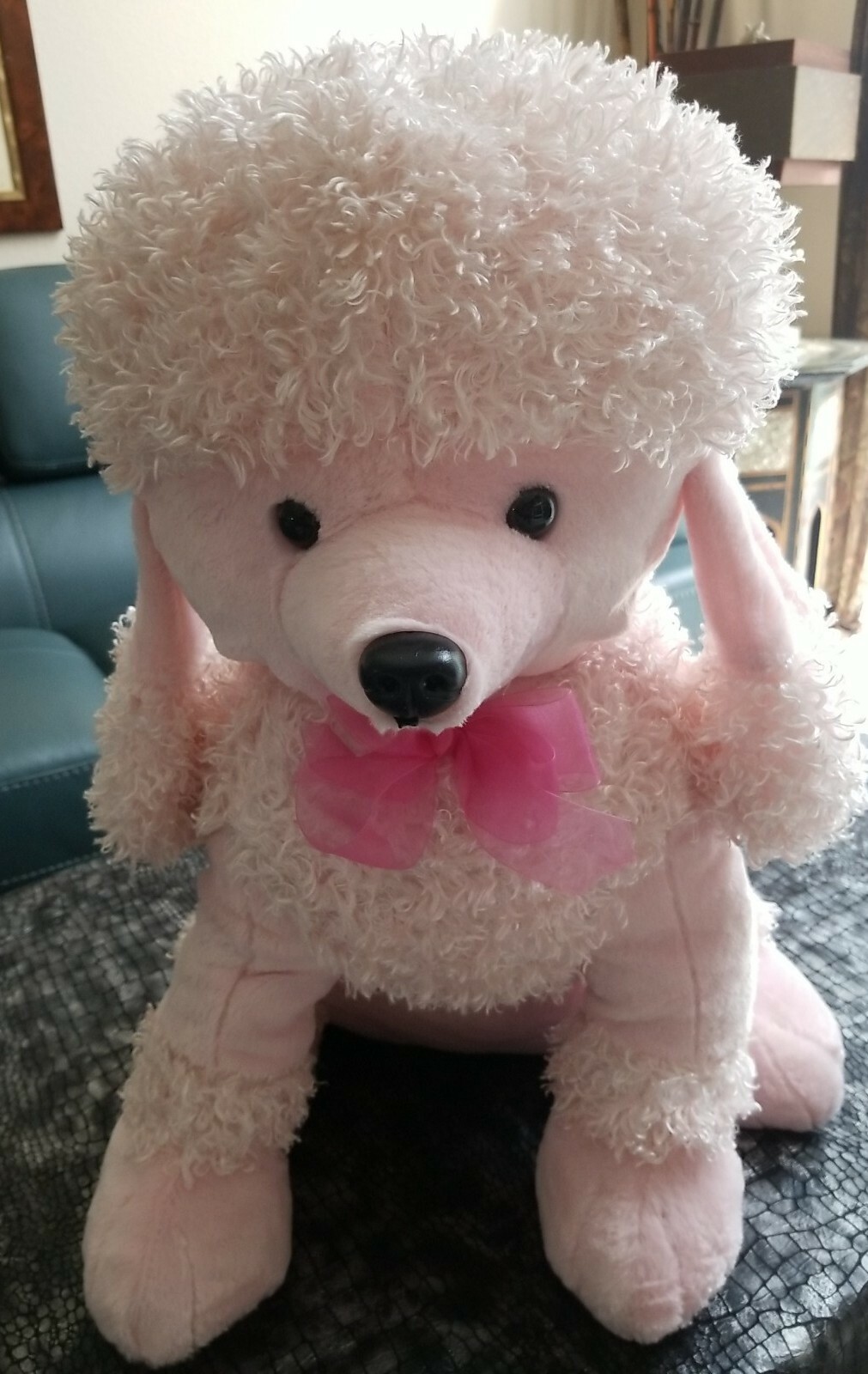 large pink poodle stuffed animal