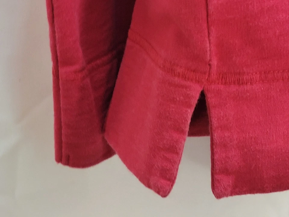 女式大号Chadwick套衫红色v针运动衫100%纯棉长袖 — 第 4/4 张图片