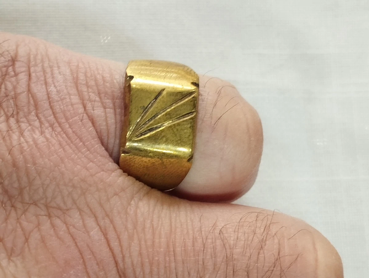 Ebay mens 2024 gold signet rings