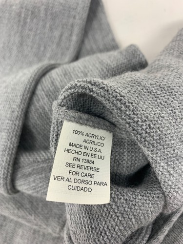 VINTAGE Izod Button Up Cardigan Sweater Gray Made in USA Men's Sz XL Q7 - Picture 5 of 6