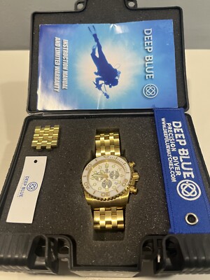 Deep Blue Sea Ram 500 Chrono Gold Tone Quartz Watch