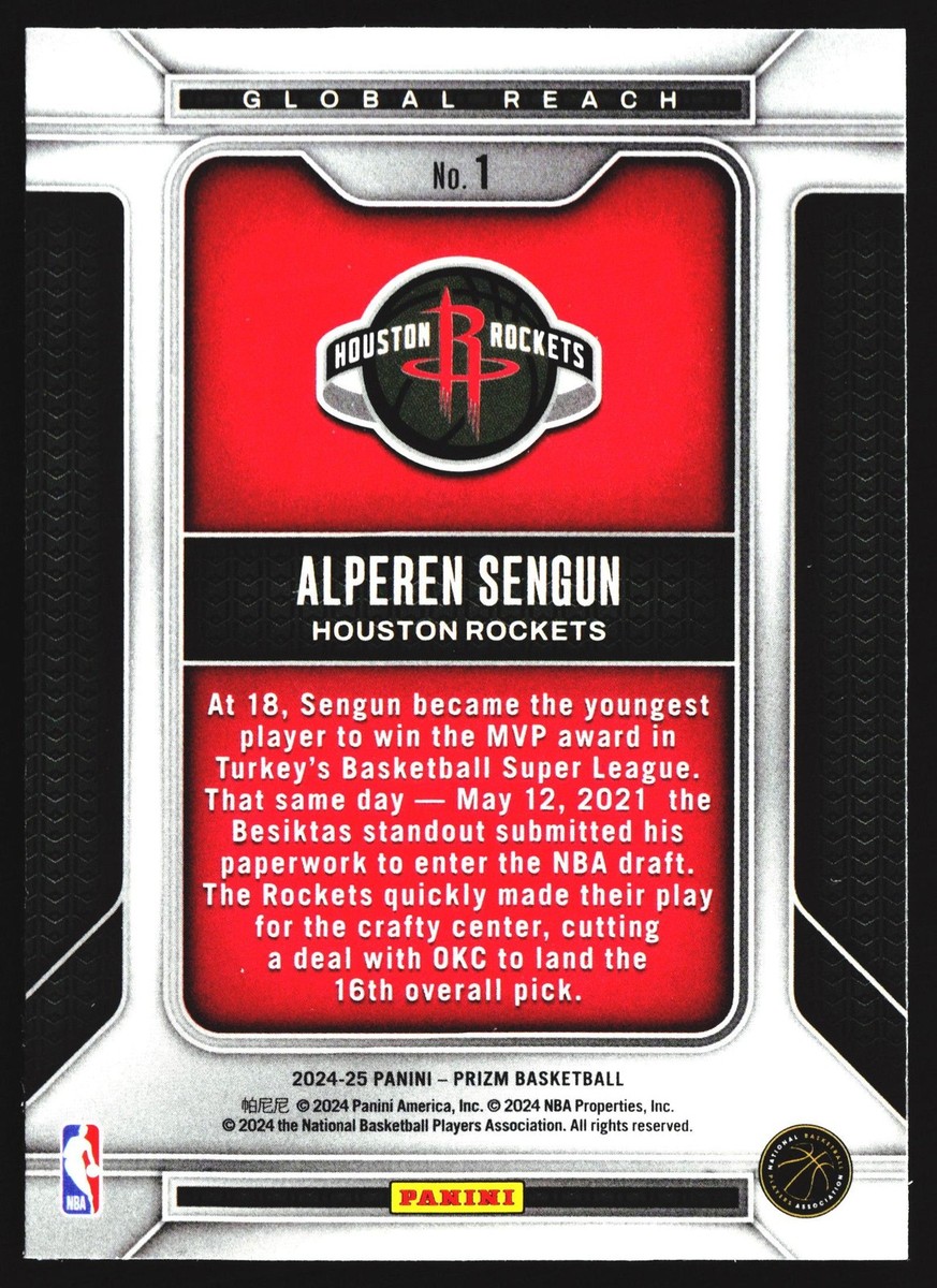 2024-25 Panini Prizm Global Reach Alperen Sengun Houston Rockets
