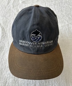 Vintage Vancouver Aquarium Marine Science Centre Hat Cap Strap Back Grey Brown