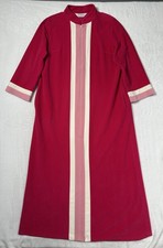 Vintage Vanity Fair Velour Robe Housecoat Women s Size 18 Striped Zip Hot Pink