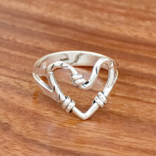 Beautiful Heart Ring, Solid 925 Sterling Silver Heart Ring, Handmade All Size