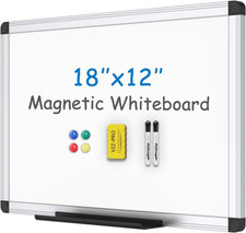 Magnetic Whiteboard, 18 X 12 Inches, Dry Erase Board for Wall