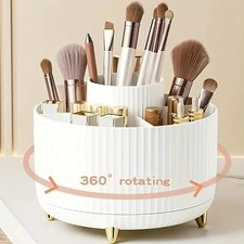 1pc 360 Rotating Makeup Organizer Plastic Cosmetic Holder 5 Compartments