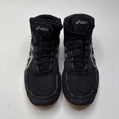 ASICS Youth Matflex Full Sole Black Nylon Suede Size 1.5 Wrestling Shoes