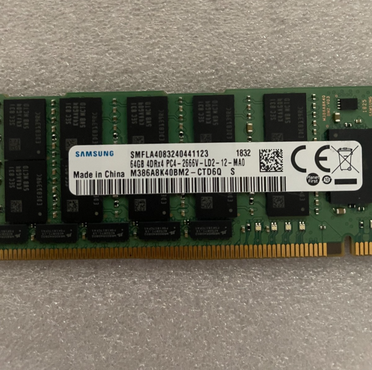 Samsung 64GB 4DRx4 PC4-2666V DDR4 ECC Server RAM Memory