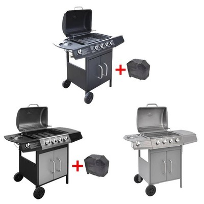 Gasgrill BBQ Grillwagen Grill 4+1 Brenner Seitenbrenner mehrere Auswahl vidaXL