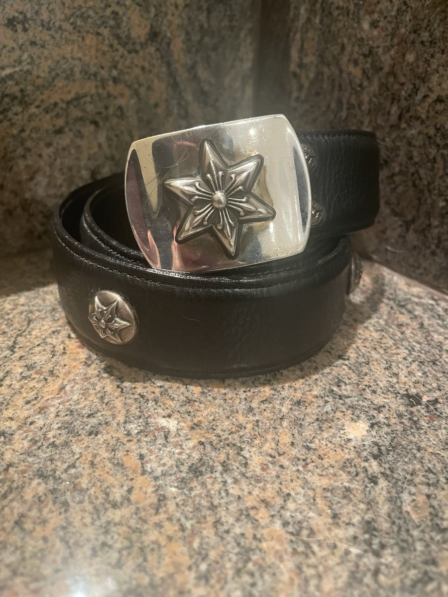 RARE! Authentic Chrome Hearts Star Buckle W. Black Leather Star