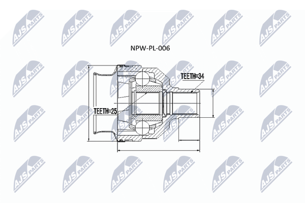 NTY NPW-PL-006 Gelenksatz, Antriebswelle Vorne Rechts Passend FüR Fiat Opel-image
