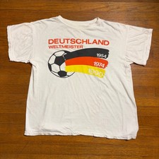 Vintage Deutschland Weltmeister 1990 Germany World Cup Soccer T-Shirt White M