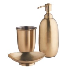 Bathroom Caddy Set 3Pcs Toothbrush Holder Lotion Soap Dispenser Soap Dish Brass