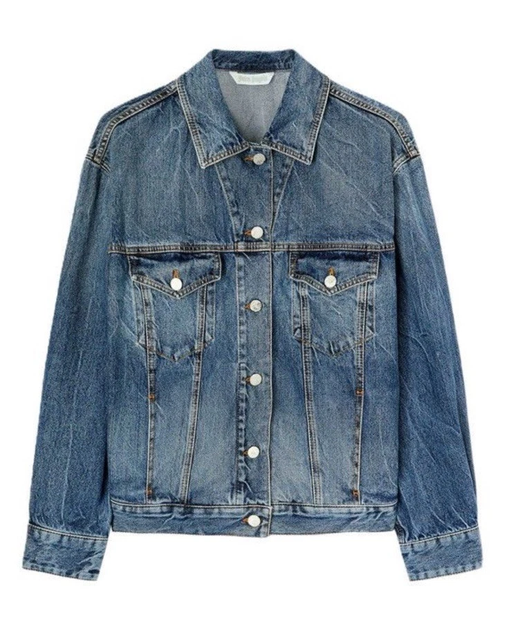 Palm Angels Palms Sunrise Denim Jacket Cobalt Blue XS Oversized NWT $1170 image 2
