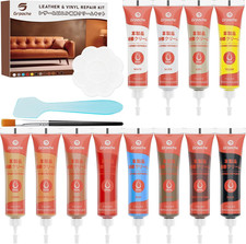 Leather Repair Kit, 12 Colors Leather Vinyl Repair Kit for Furniture, Couches, J