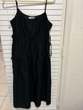 Universal Thread Black Midi Side Ties Tank Dress Women Size Small Classic EUC
