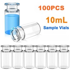  1000PCS 10ml Sample Vials Clear Glass Bottle 20mm Crimp Top Headspace Bevelled