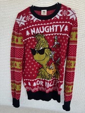 The Grinch Dr. Seuss Women's Red Novelty Pullover Sweater Christmas M