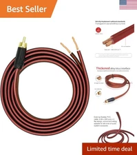 High-Performance 16.4ft RCA to Bare Wire Speaker Cable - Gold-Plated & Durable