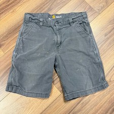 Carhartt Canvas Utility Carpenter Shorts Size 34 Gray Distressed Workwear TLC