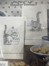 Kittens Kitchen Towels 17" x 30" Stamped For Embroidery by Tobin