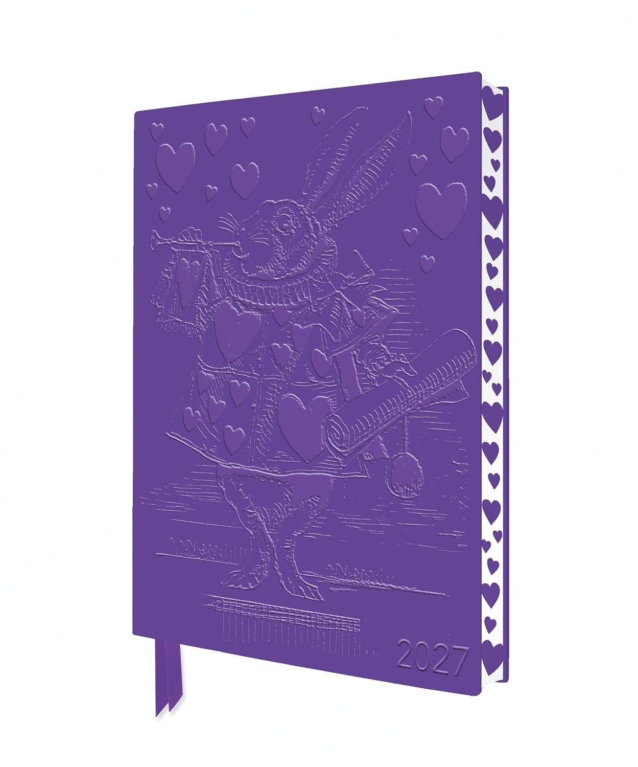 Alice's Adventures In Wonderland: White Rabbit 2027 Artisan Art Vegan Leather Diary Planner - Page To View With Notes Flame Tree Studio - Image 5
