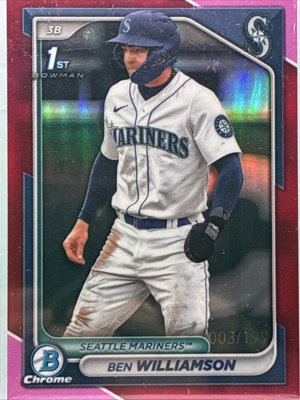 2024 Bowman - Chrome Prospects Ben Williamson #BCP-67 Fuchsia Refractor /199