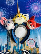 2025 Disney Create Headband Ears Zootopia Nick Judy Clawhauser 3 Pc Set Plush