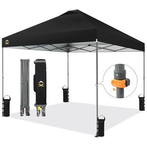 Crown Shades Pop Up Canopy 10x10' Adjustable Tent w/One Push Setup, Grey (Used)