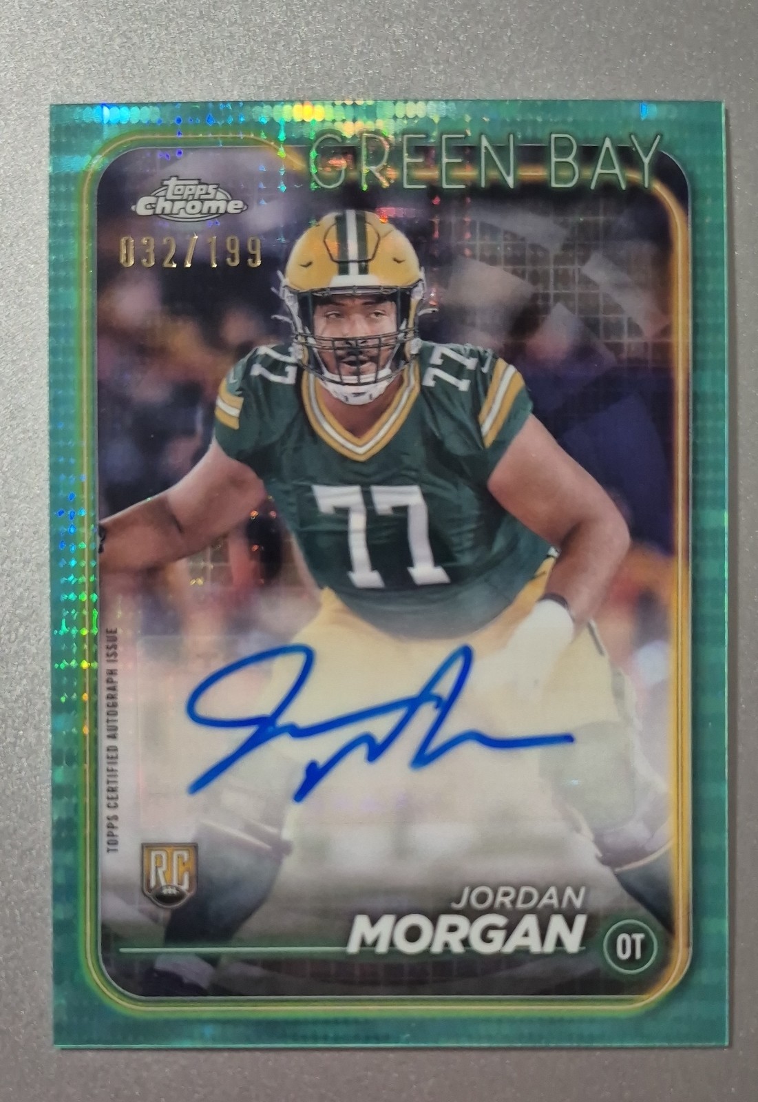 Jordan Morgan Topps Chrome Rookie Autographs Variations #RAJMO Aqua Sonar