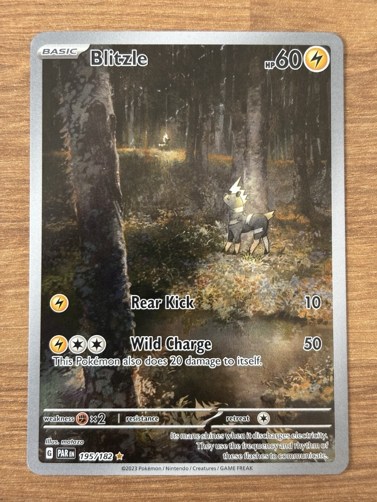 Pokemon Blitzle 195/182 Illustration Rare Paradox Rift 2023 NEAR MINT