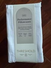 Threshold White Sateen Cotton Performance King Size Pillowcase 2 Count Set