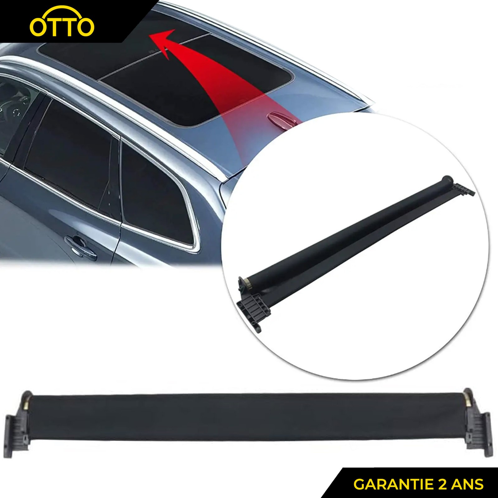 Rideau pare-soleil noir pour toit ouvrant de BMW Série 5 GT F07