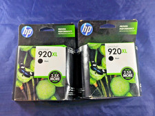 2 HP 920XL black high yield original ink cartridge CD975AN NEW